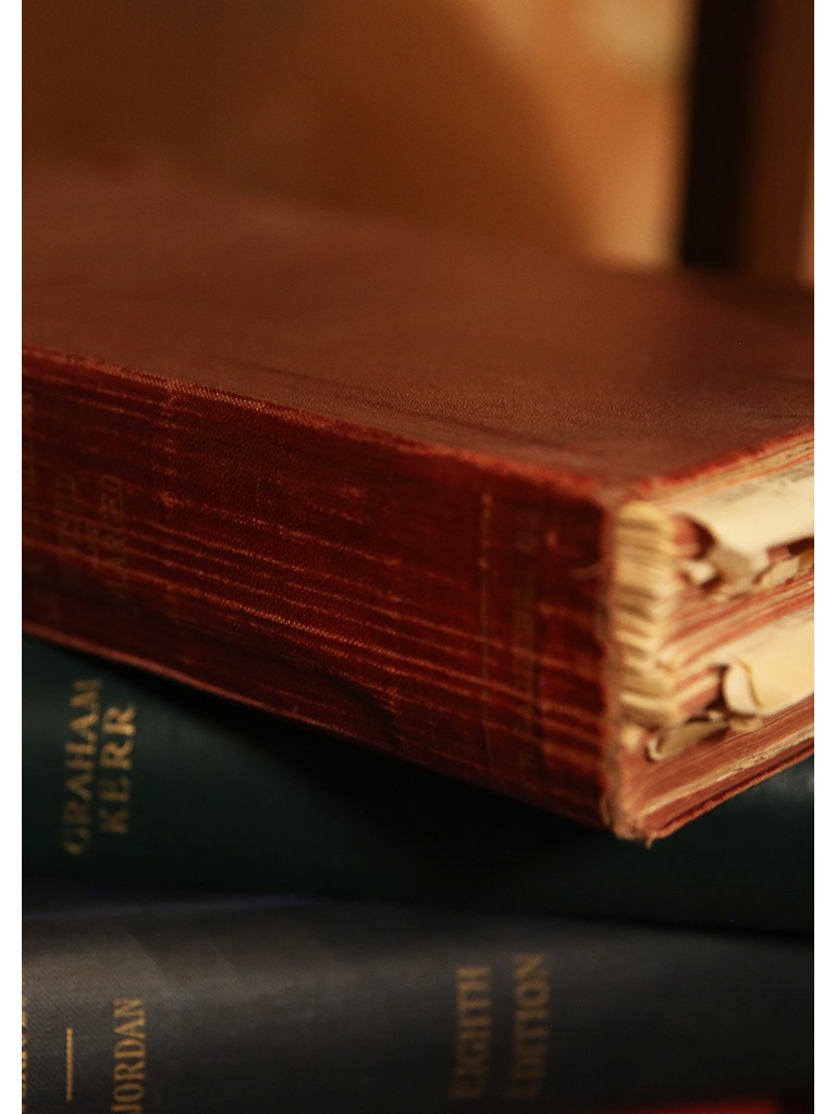 Stack of antique books