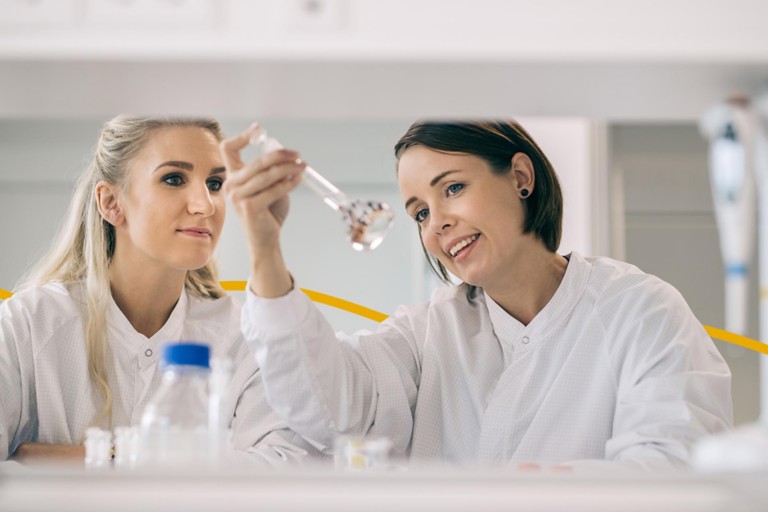 Colleagues in the lab at Novo Nordisk Denmark