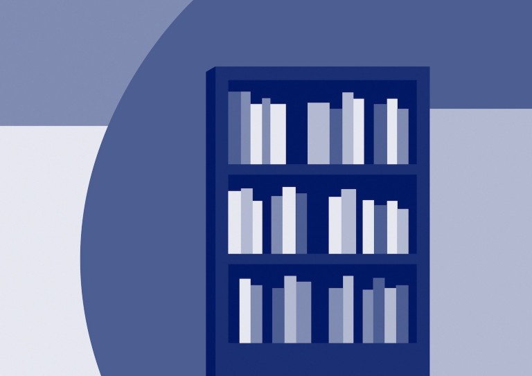 Graphic of a book shelf