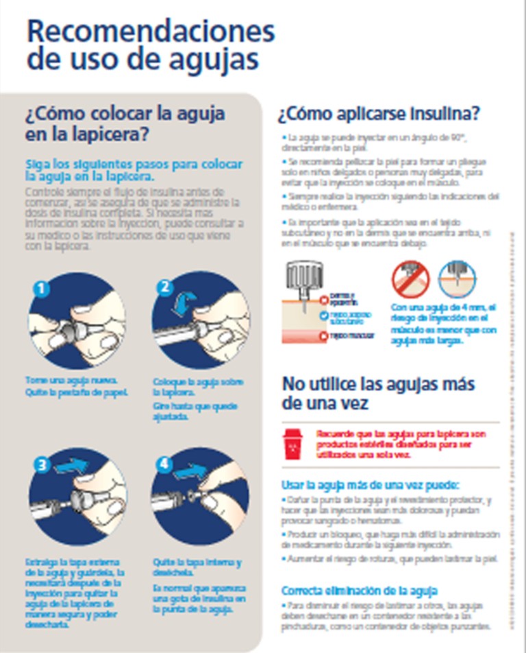 Recomendaciones de uso de agujas