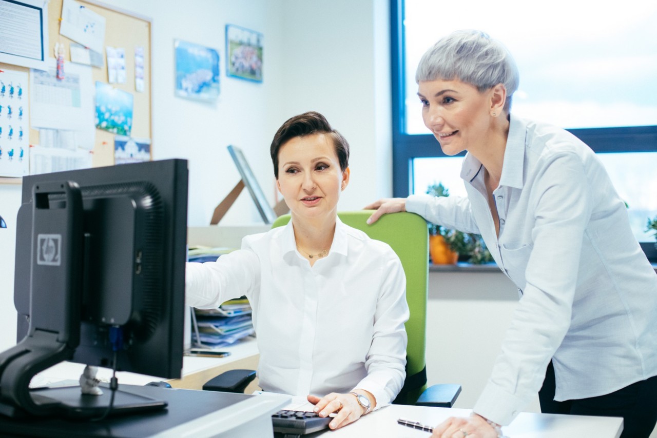 Anna Kurpiel Nowak i Anna Zielińska Dudzik w Warszawskim biurze Novo Nordisk, rok 2017.