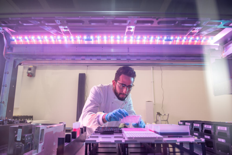 Image of scientist working in a lab