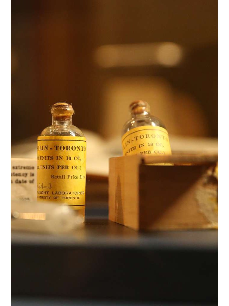 Two antique prescription bottles for insulin 