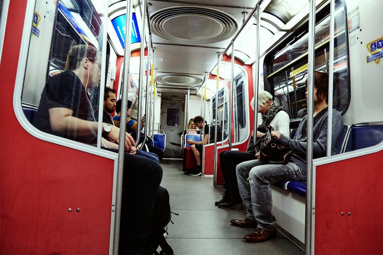 Image of people sitting on a train