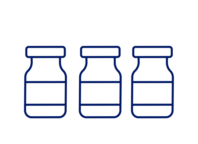 איור המציג את קווי המתאר של בקבוקים מסוימים.