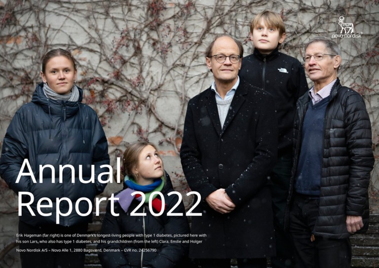 Front cover of the Novo Nordisk Annual Report 2022