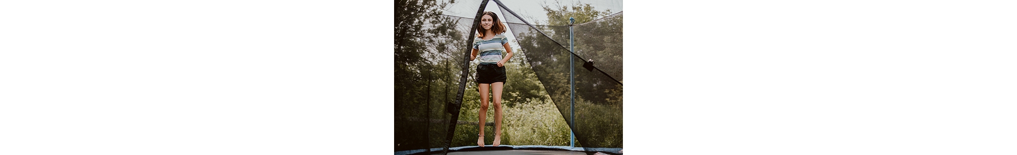 Jumping on trampoline