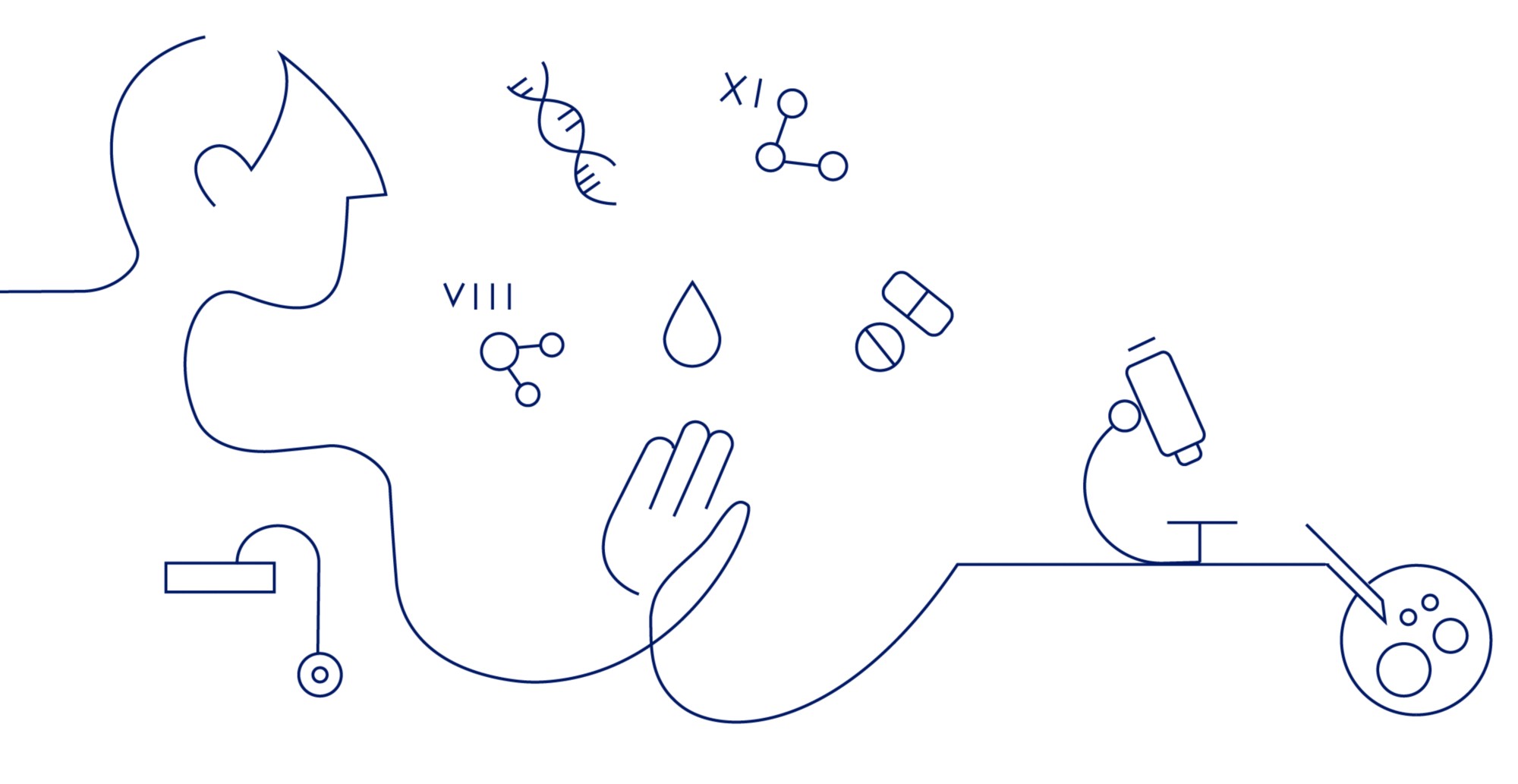 Haemophilia illustration displaying lab equipment.