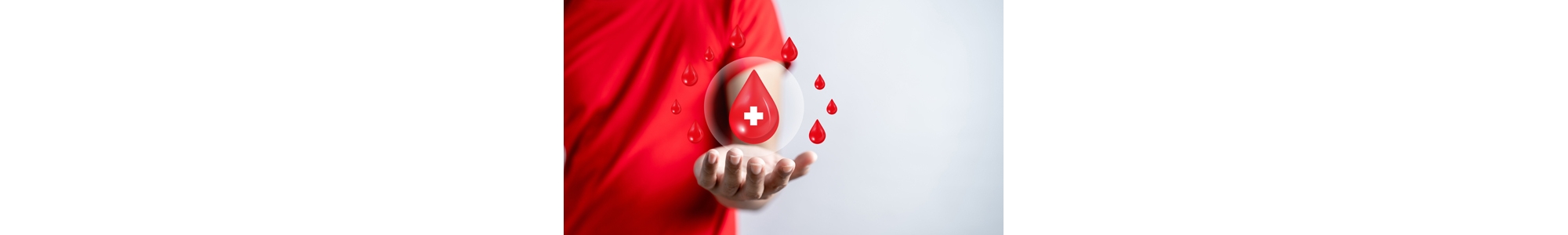 Man hands holding virtual donation blood icon, blood transfusion, world blood donor day, world hemophilia day concept.