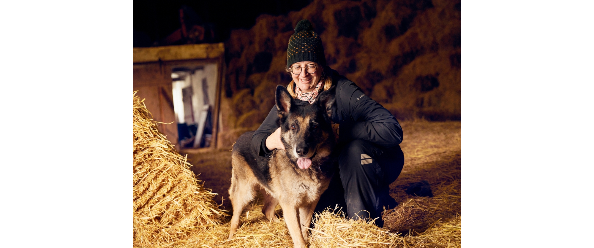 woman holding dog