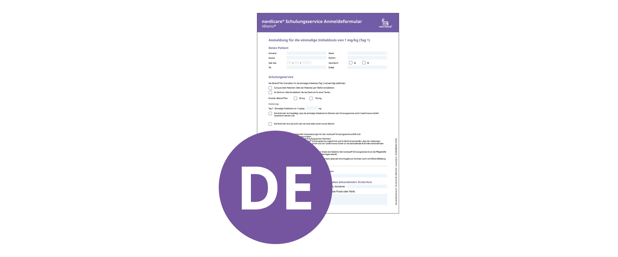 Anmeldeformular nordicare® Schulungsservice