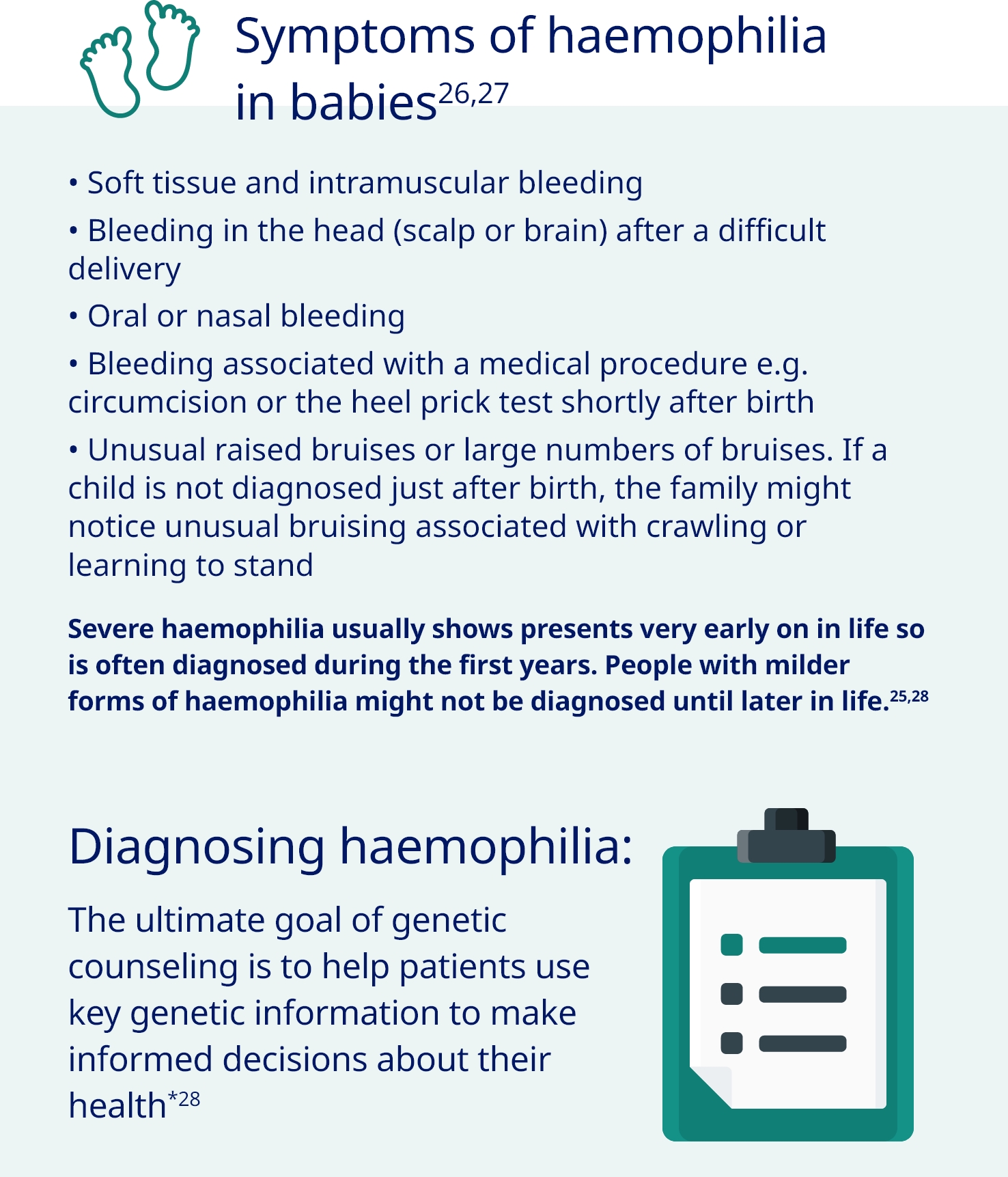 Symptoms of haemophilia in babies